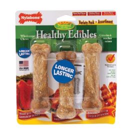 Nylabone Healthy Edibles All Natural Long Lasting Chew Treats Variety Pack 3 count; 1ea-SMall-Regular Up To 25 lb