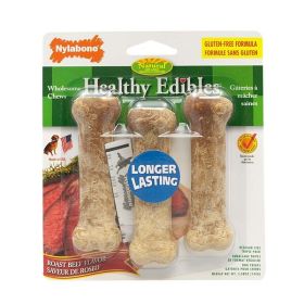 Nylabone Healthy Edibles All Natural Long Lasting Roast Beef Flavor Chew Treats 3 Count; Roast Beef; 1ea-SMall-Regular