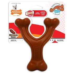 Nylabone Ergonomic Hold  Chew Wishbone Power Chew Durable Dog Toy Adult Dog Ergonomic, Bison, 1ea/SMall/Regular 1 ct