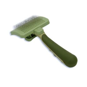 Safari Dog Self-Cleaning Slicker Brush Light Green; Dark Green Large