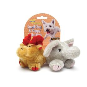 Booda Squatter Moose-Elephant Small Dog and Puppy Toy Multi-Color Small 2 Pack