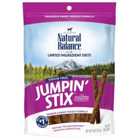 Natural Balance Pet Foods L.I.D Grain Free Jumpin' Stix Dog Treats Standard, Venison, 1ea/4 oz