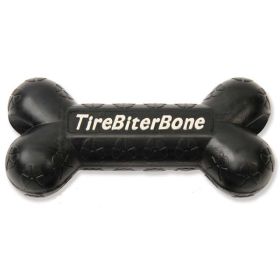 Mammoth Pet Products TireBiter Bone with Treat Station Dog Toy Black Large 7.25 in