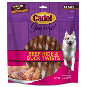 Cadet Gourmet Beef Hide Duck Dog Twist Sticks Beef Hide Duck; 1ea-5 In. 50 ct